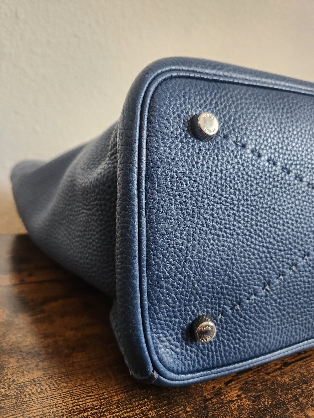 Fendi Blue Selleria Leather Anna Bag - Picture 10 of 16